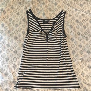 BCBGMaxAzria Black and White Striped Tank Top